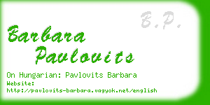 barbara pavlovits business card